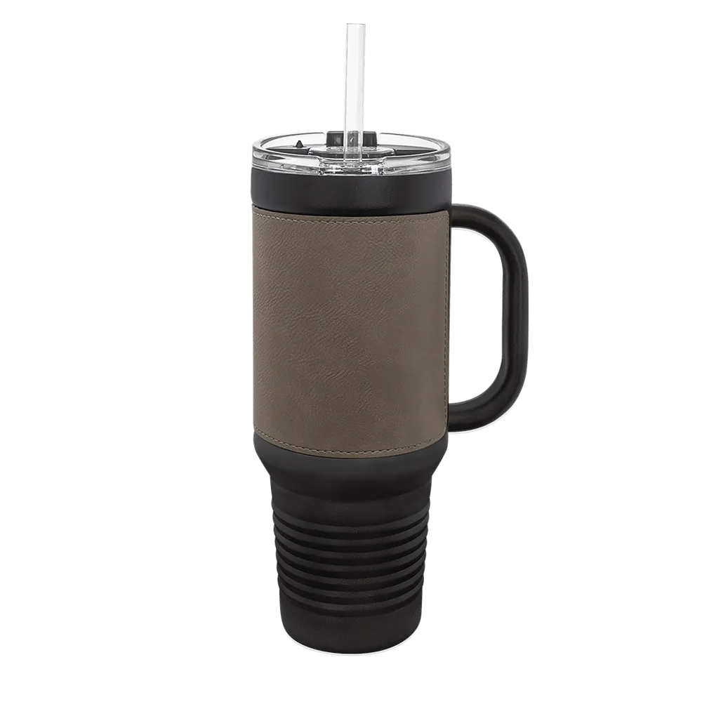 Polar Camel 40 oz Laserable Leatherette Travel Mug
