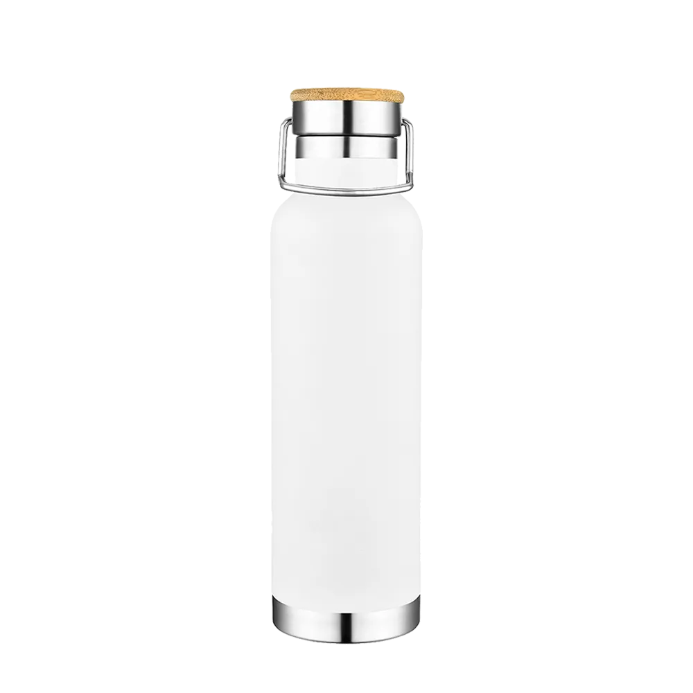 Slate 22 oz Vacuum Bottle W/ Bamboo Top