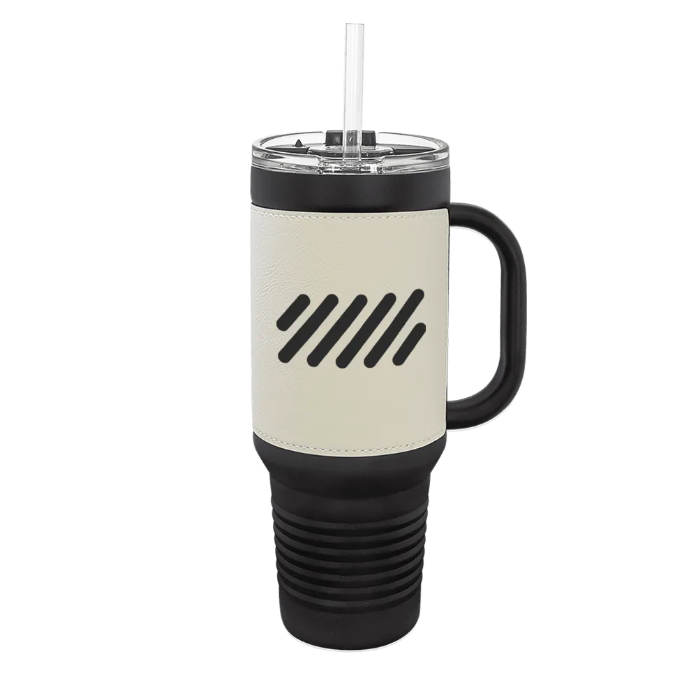 Polar Camel 40 oz Laserable Leatherette Travel Mug