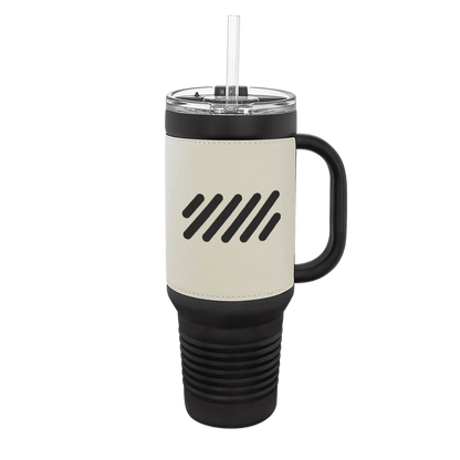 Polar Camel 40 oz Laserable Leatherette Travel Mug