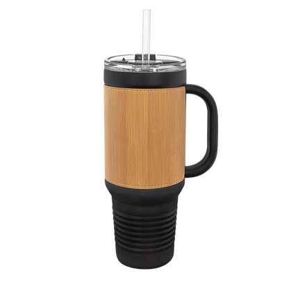 Polar Camel 40 oz Laserable Leatherette Travel Mug
