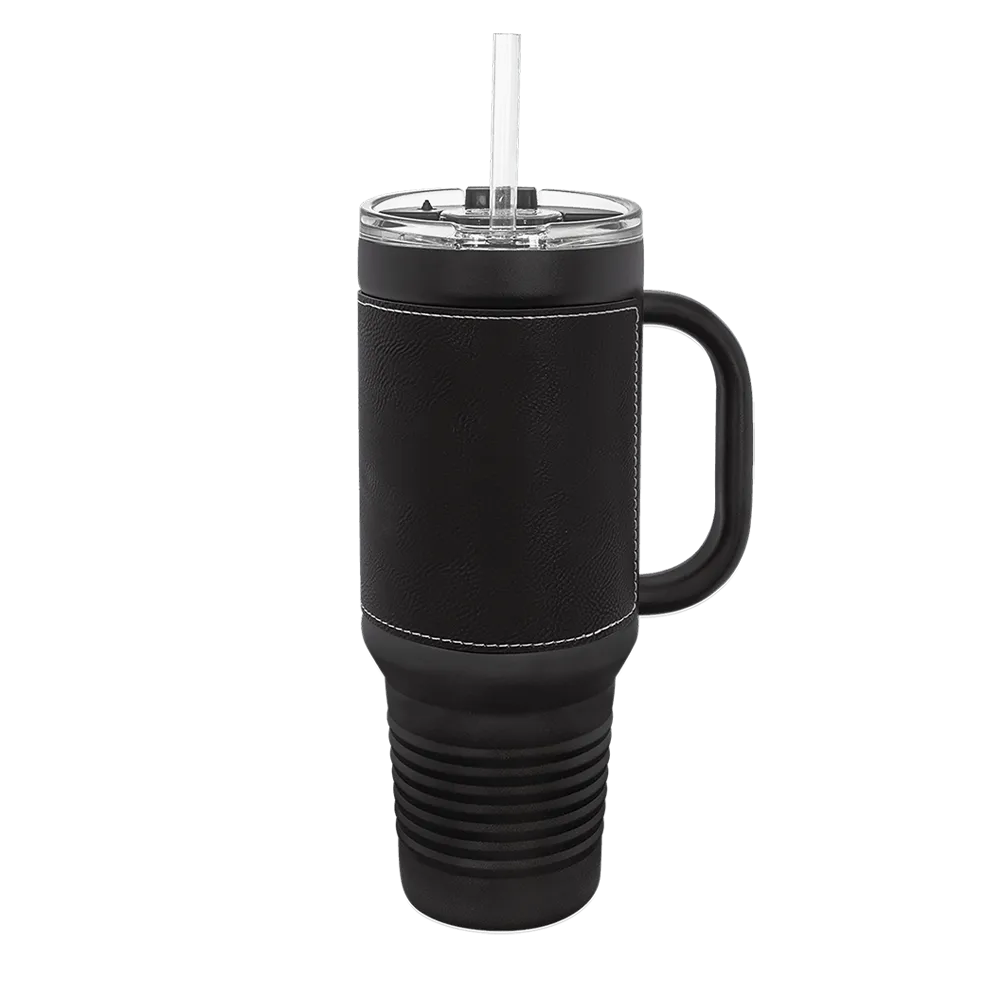 Polar Camel 40 oz Laserable Leatherette Travel Mug