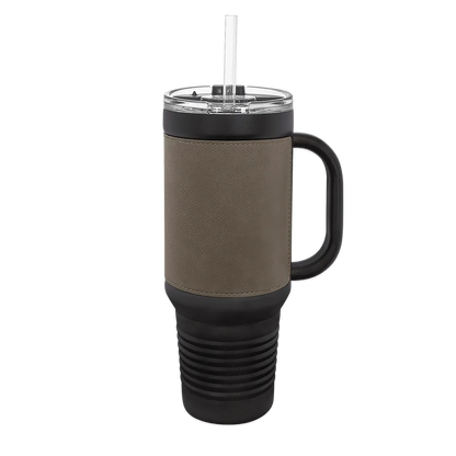 Polar Camel 40 oz Laserable Leatherette Travel Mug
