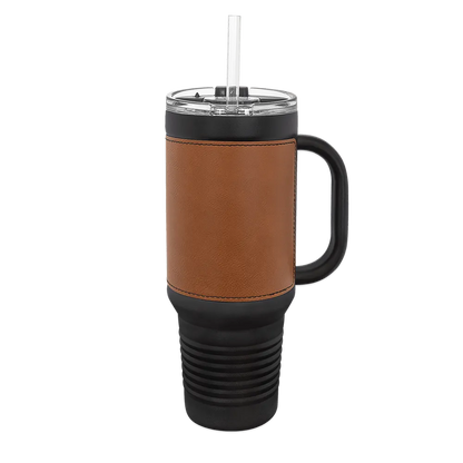 Polar Camel 40 oz Laserable Leatherette Travel Mug
