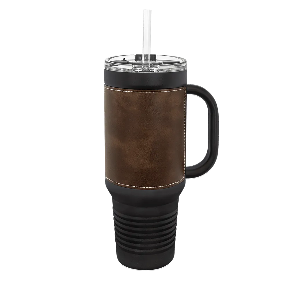 Polar Camel 40 oz Laserable Leatherette Travel Mug