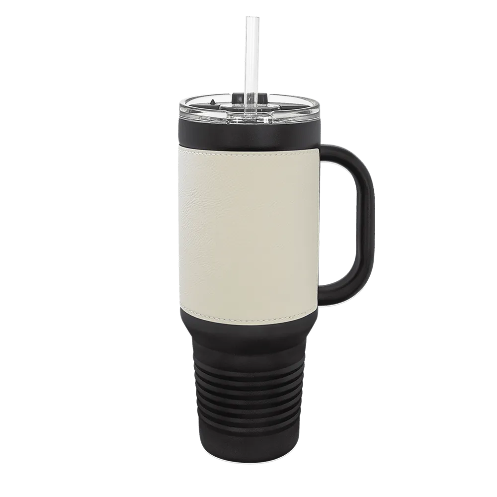Polar Camel 40 oz Laserable Leatherette Travel Mug