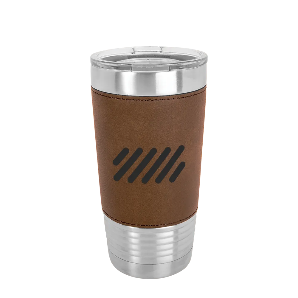 Polar Camel 20 oz Laserable Leatherette Tumbler with Clear Lid