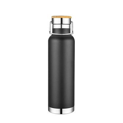 Slate 22 oz Vacuum Bottle W/ Bamboo Top
