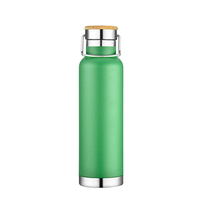 Slate 22 oz Vacuum Bottle W/ Bamboo Top