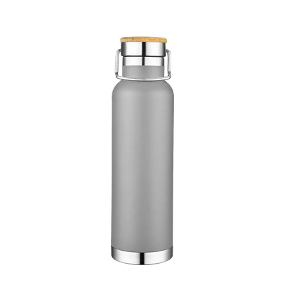 Slate 22 oz Vacuum Bottle W/ Bamboo Top