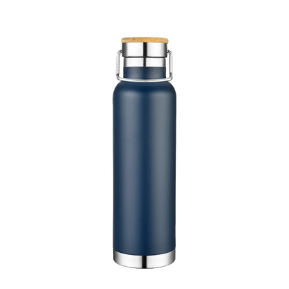 Slate 22 oz Vacuum Bottle W/ Bamboo Top