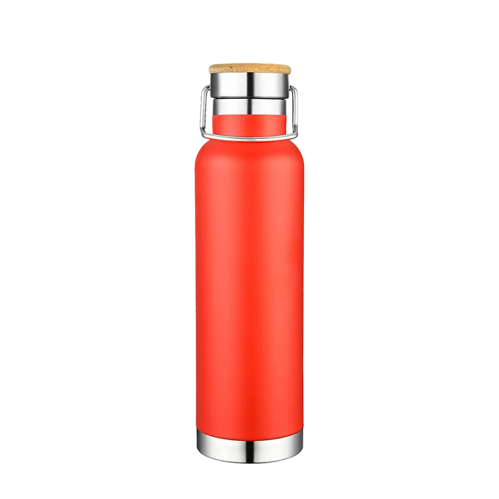 Slate 22 oz Vacuum Bottle W/ Bamboo Top