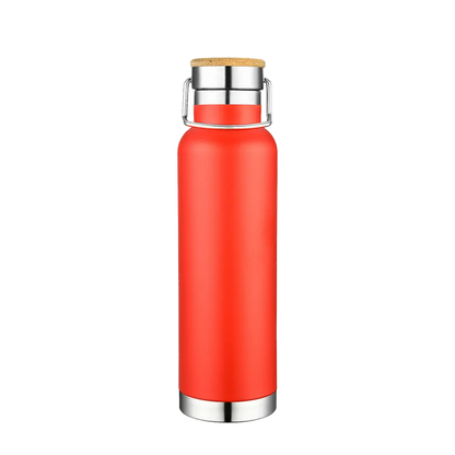 Slate 22 oz Vacuum Bottle W/ Bamboo Top