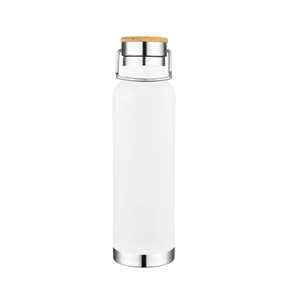 Slate 22 oz Vacuum Bottle W/ Bamboo Top
